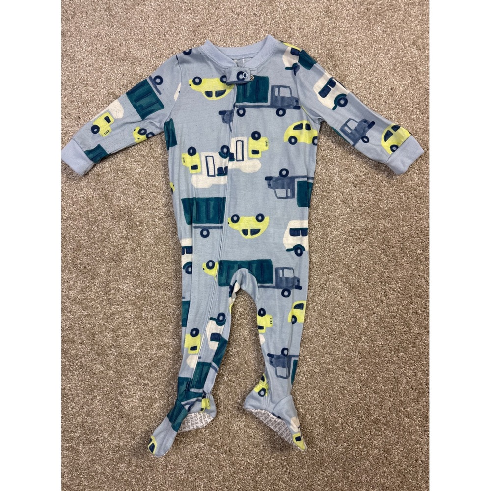 Carters Baby Boys Blue Truck Print Footed Pajamas Sleeper